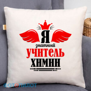Подушка "Я знатный учитель химии"